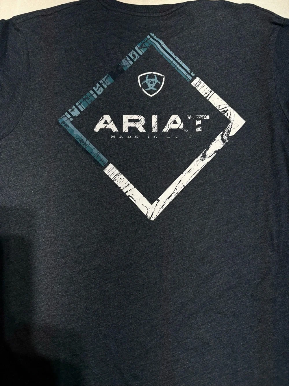 Ariat Dark Navy Heather Shield Logo Tee - Picture 2 of 3